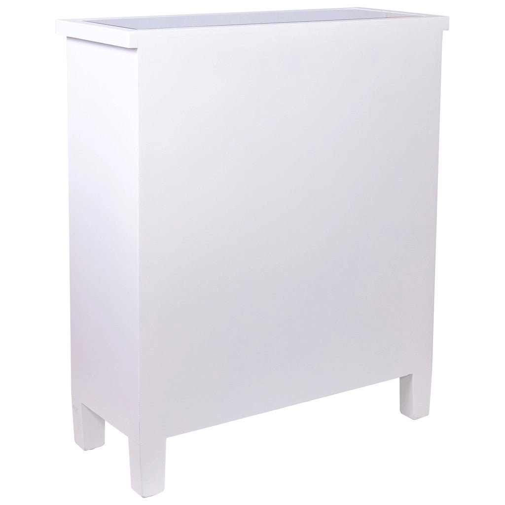 Credenza in legno e vetro con 2 cassetti e 2 porte 68,5x27,5x82