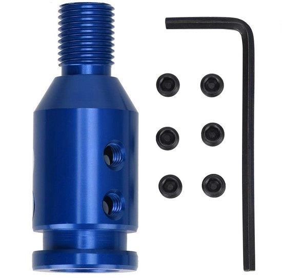 Adattatore di manopola universale in alluminio - M12x1.25 - Blu - Componenti auto - Soluzione di ricambio per interruttori senza filo di avvallamento