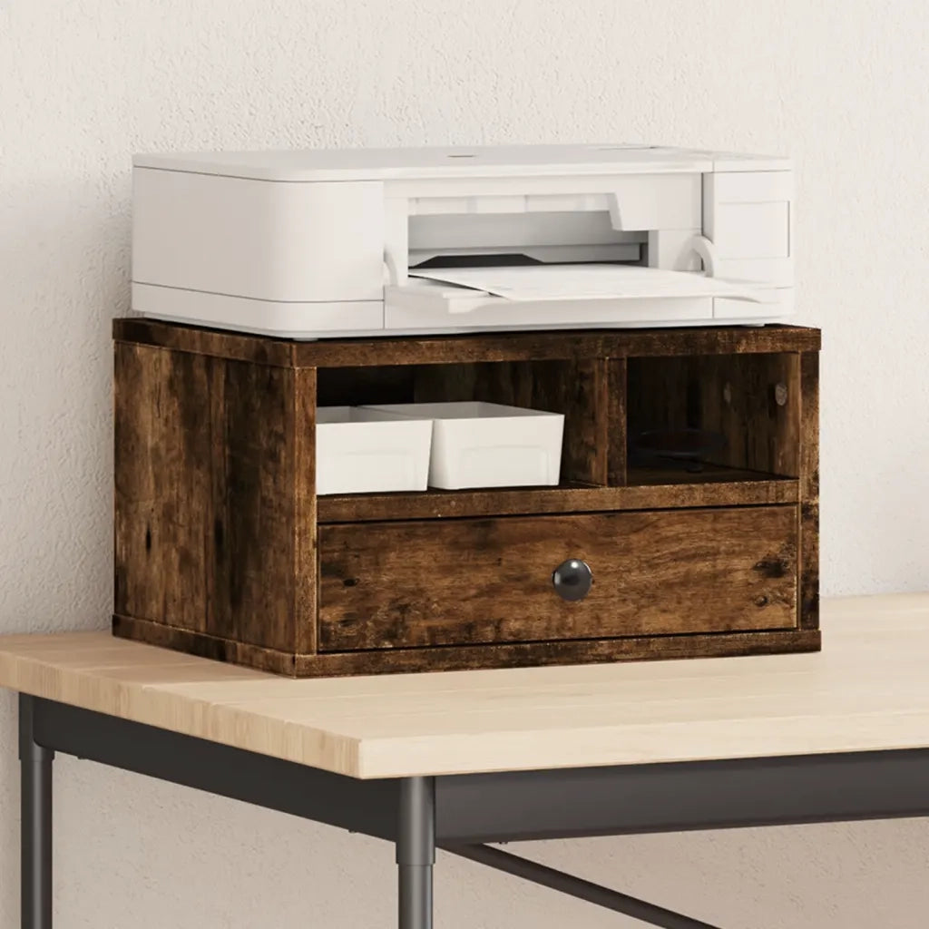 Supporto Stampante Rovere Fumo 40x32x22,5 cm Legno Multistrato CFW4165897