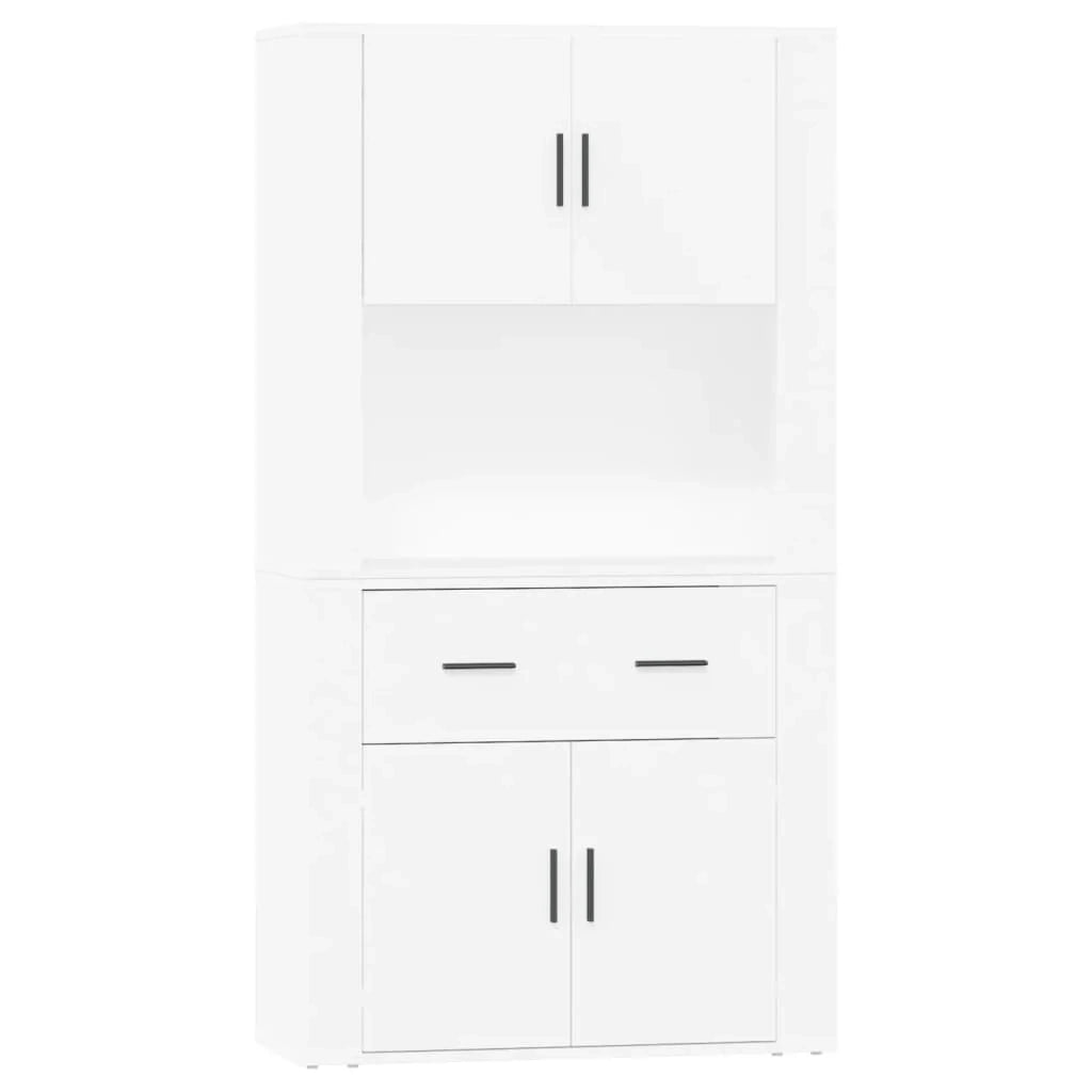 Buffet credenza cassettiera armadio mobile contenitore organizer cucina soggiorno salotto alto legno ingegnerizzato bianco 02_0032783