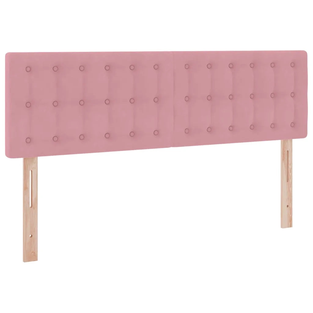 Letto con Contenitore con materasso Rosa 140 x 200 cm Velluto
