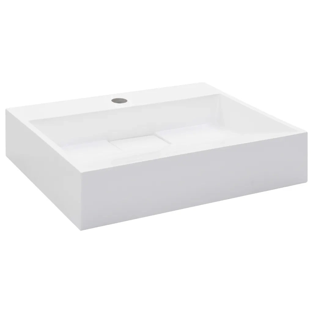Lavandino 50x38x13 cm Blocco in Marmo/Minerale Bianco CFW5543509