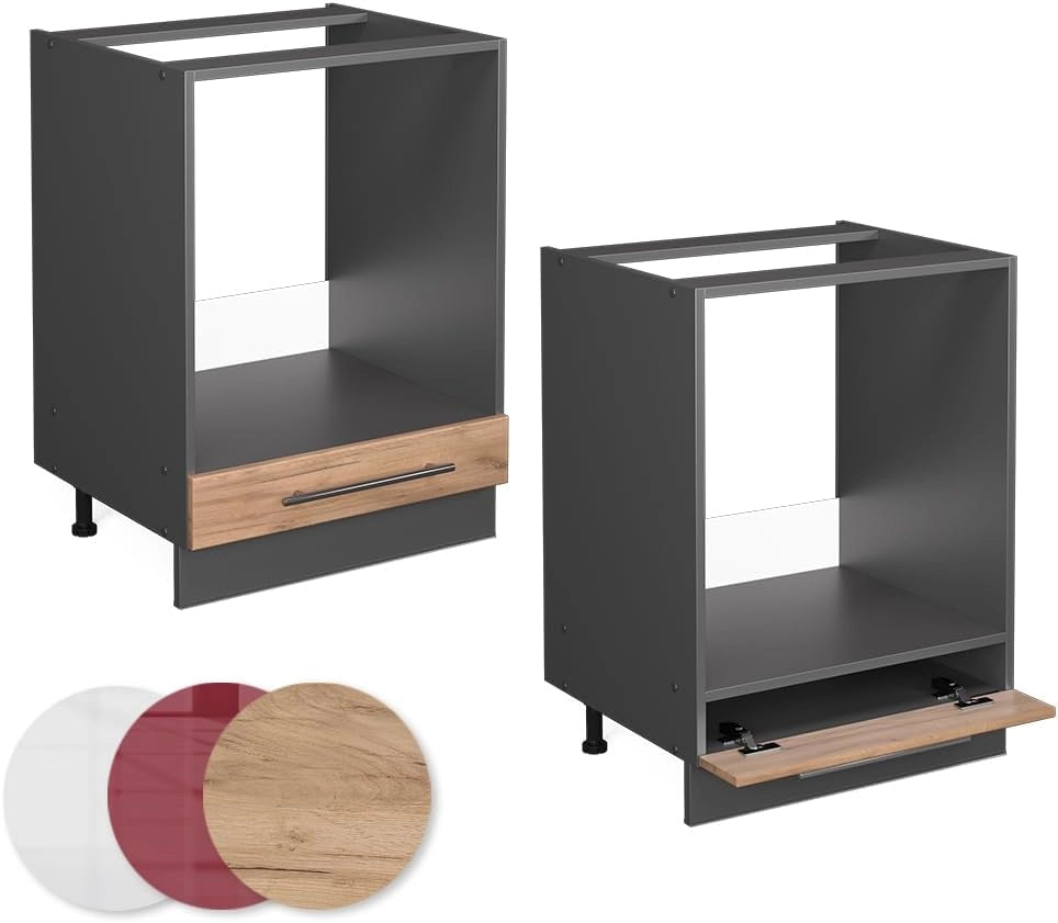 Mobile per forno da incasso Fame-Line, Quercia dorata, 60 cm senza piano di lavoro, per la combinazione con altri moduli della serie Fame-Line