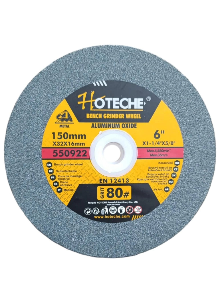 Disco Mola Pietra Abrasiva Per Smerigliatrice Da Banco 150mm 150x32x16 Grana 80