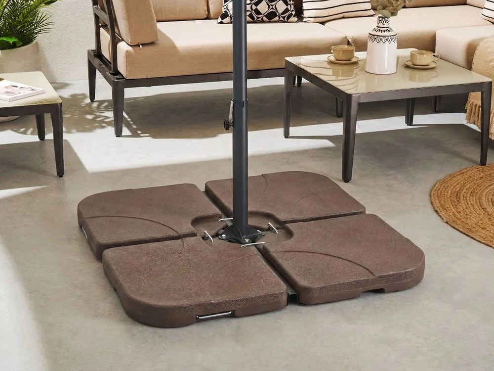Ombrellone Base Taupe Nero Materiale Sintetico Quadrato 104 x 104 cm