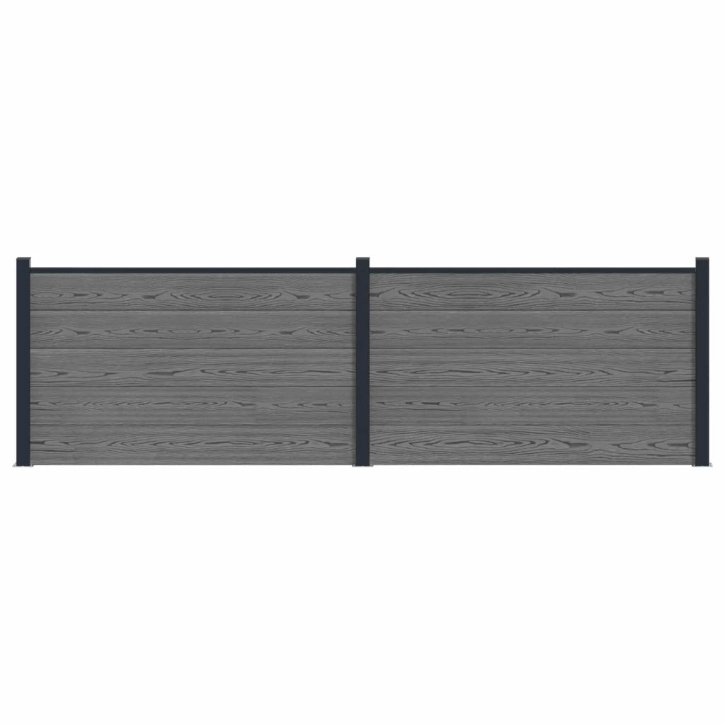Pannello di recinzione | Recinzione da Giardino 2 pz WPC e Alluminio Grigio