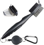 Borsetto da Golf Professionale a Doppia Faccia - Pulitore per Mazze da Golf - Pulitore di Solchi - Manico Antiscivolo - Ergonomico - 19,69 cm - Pulitore da Golf