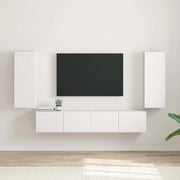 Mobile TV da parete 2 pz-Set di 2 Mobile TV a Muro-Credenza TV Bianco 30 x 31 x 80 cm