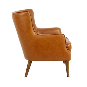 Poltrona chester in pelle marrone