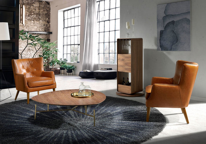 Poltrona chester in pelle marrone