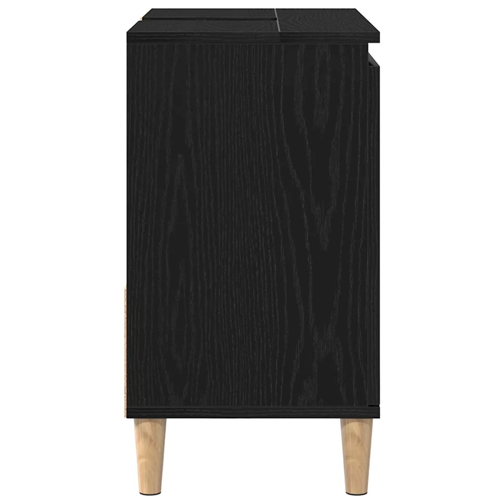 Mobile da Bagno | Armadio da bagno Rovere Nero 65 x 33 x 60 cm Legno multistrato