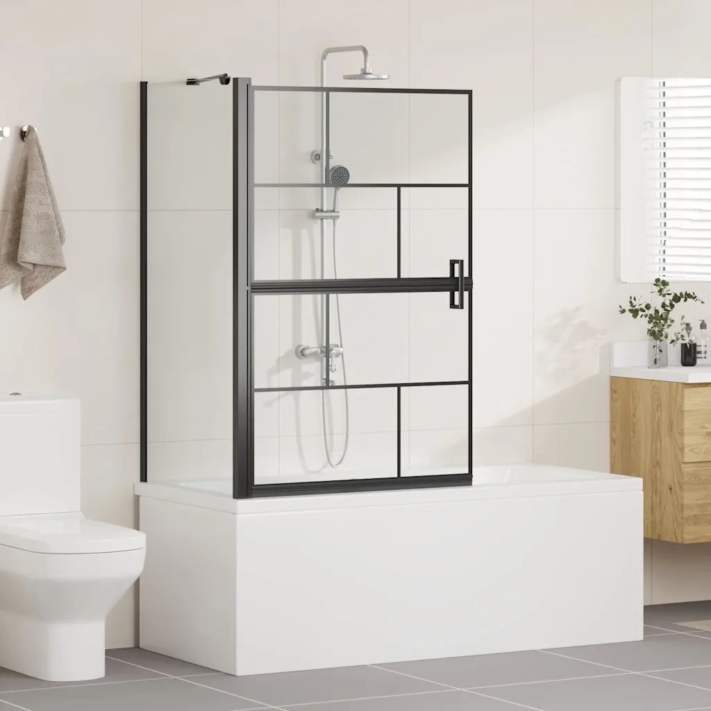 Schermo per Bagno e Doccia Nero e trasparente 80 x 68 x 128 cm CFW6936351