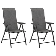 Sedie Pieghevoli da Giardino 2 pz | Sedie da Esterno Grigie in Polyrattan