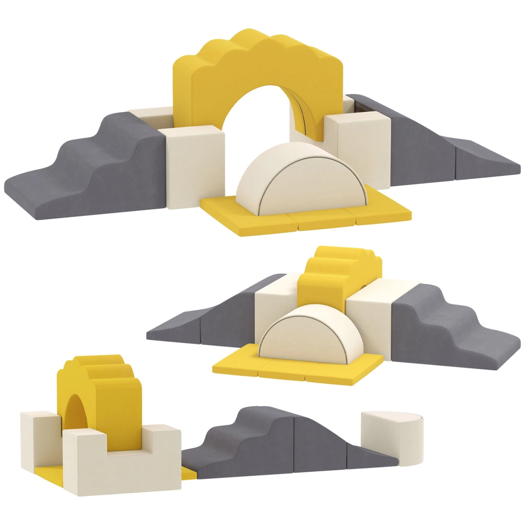 Tappeto gioco motricita' bambini modulabile 7 pezzi ¨C zephmum ¨C giallo