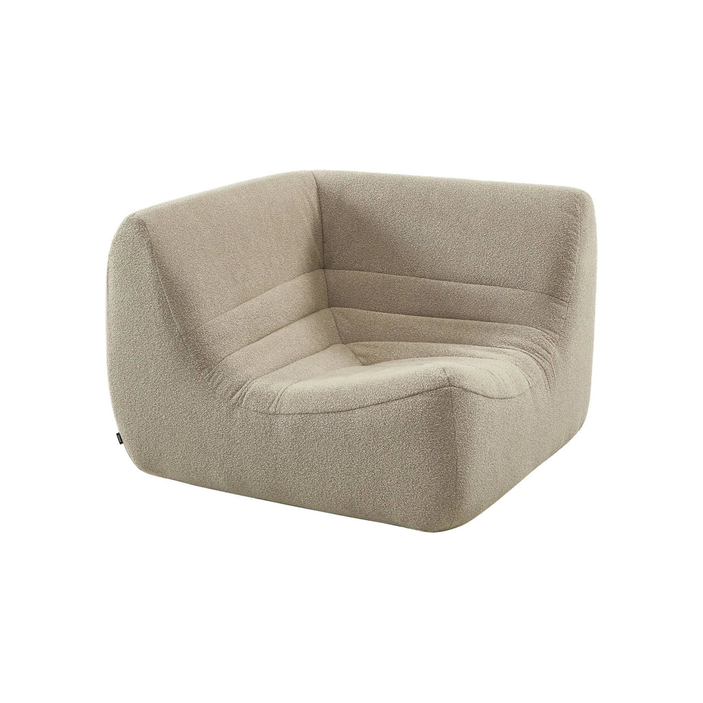 Poltrona angolare in bouclé testurizzato, 1 posto, beige
