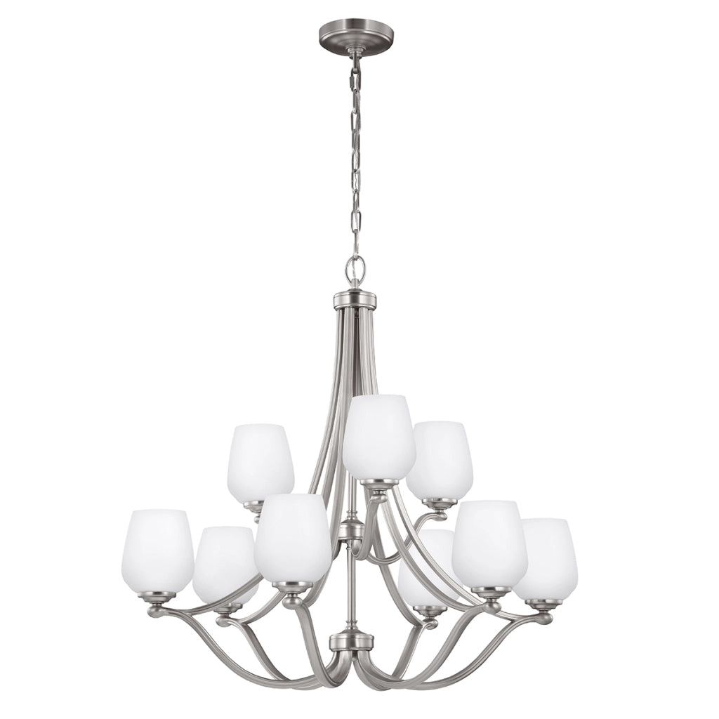Lampadario Vintner grande nichel satinato 9xE27 Feiss