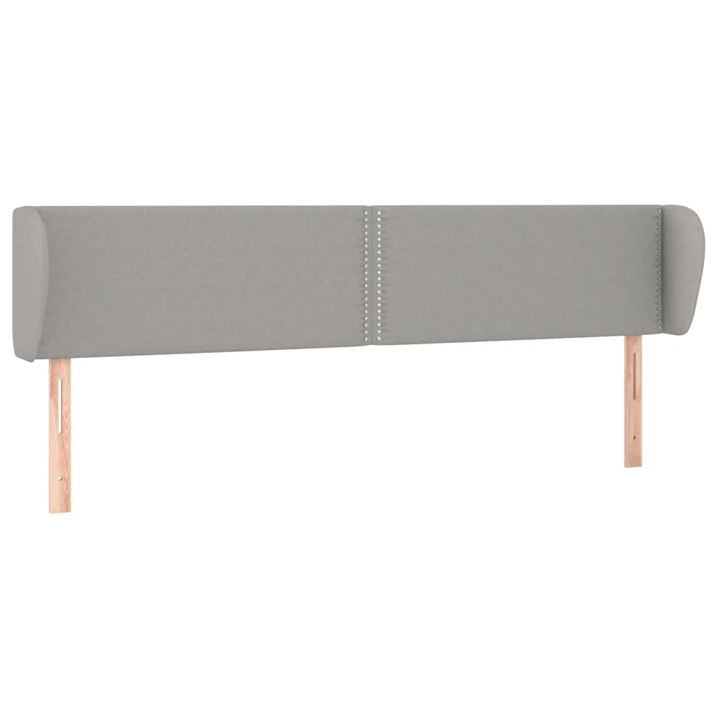 Testiera ad Orecchio-Testata con Orecchie Grigio Chiaro 183x23x78/88 cm in Tessuto 613192