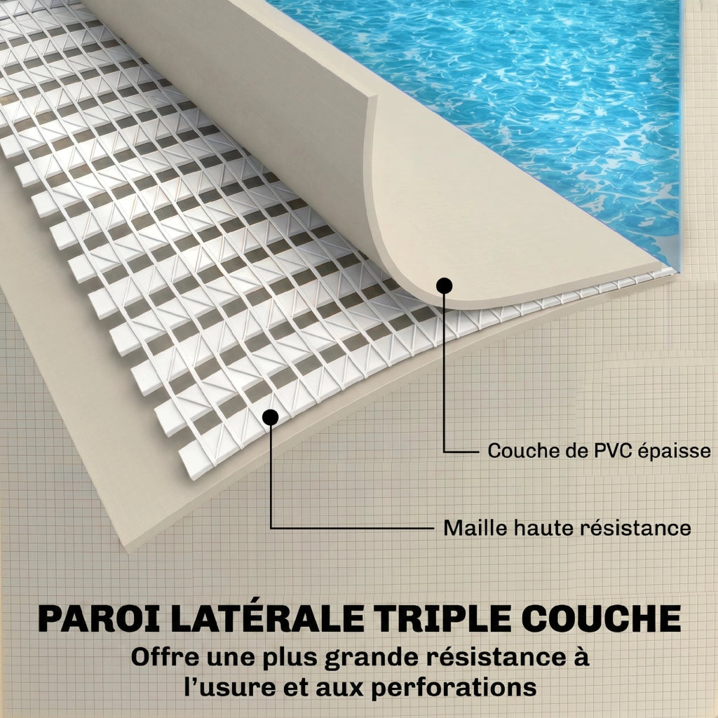 Piscine Tubolare Rectangolare ¨C zephmum ¨C Grigio 316x238x66,5cm PVC