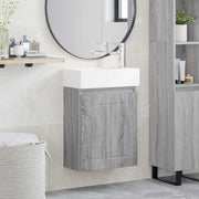 Mobile bagno con rubinetto Sonoma grigio 45,5 x 25,5 x 84 cm 889497