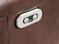 Poltrona girevole in pelle marrone cioccolato