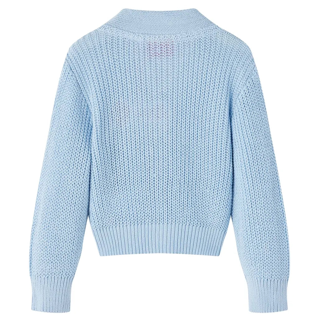 Cardigan da Bambina Lavorato a Mano Blu 104 CFW4196045