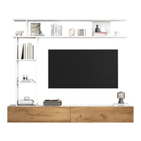 Set TV - Xylo - 180x35x22.5 cm con vetrine e scaffali