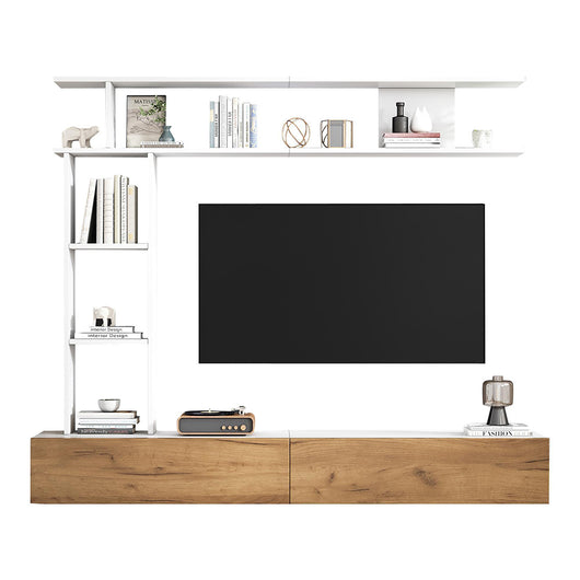 Set TV - Xylo - 180x35x22.5 cm con vetrine e scaffali