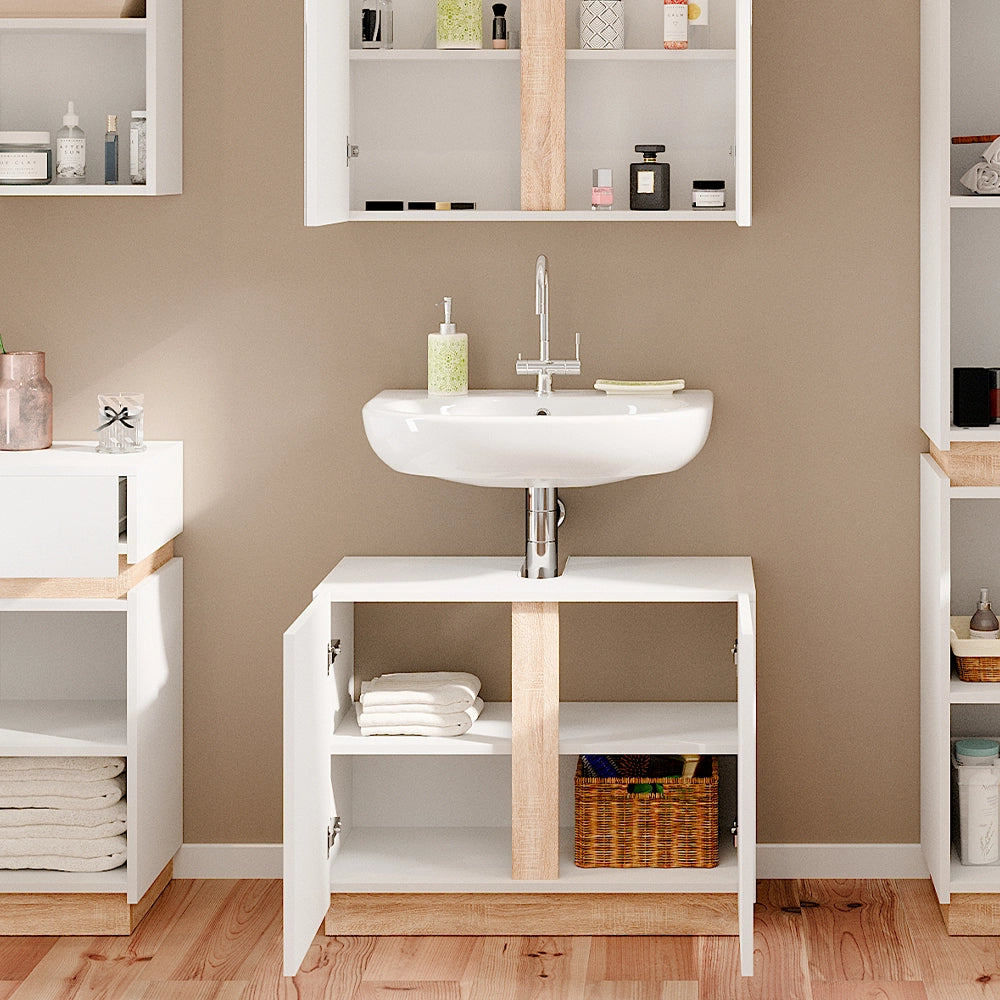 Vicco Mobile sottolavabo per bagno Bianco 70.4 x 55.5 cm con 2 porte
