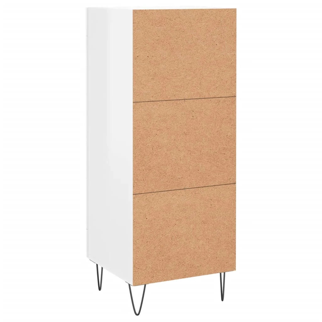 Buffet credenza cassettiera mobiletto mobile contenitore organizer per cucina soggiorno finitura lucida 34,5 x 34 x 90 cm legno ingegnerizzato bianco 02_0030630