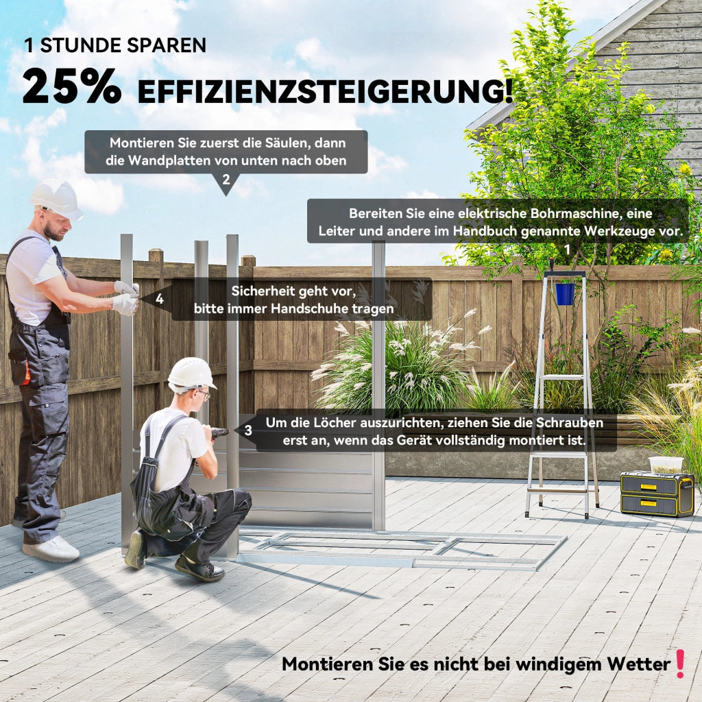 Casetta da giardino 213x131x192 cm ¨C Xylo ¨C Porta scorrevole con serratura, grigio