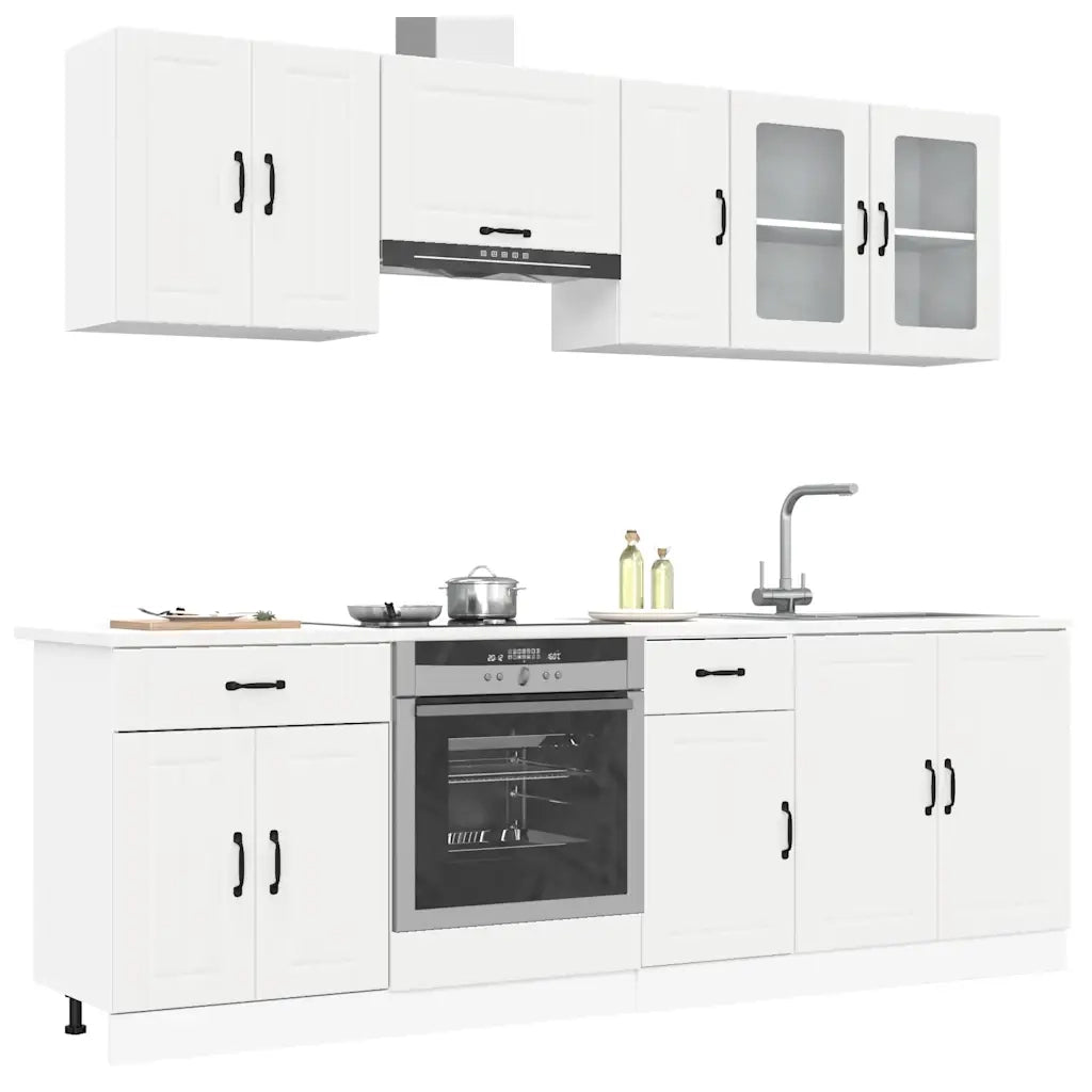 Set Mobili da Cucina 8 pz Kalmar Bianco Legno Multistrato 3314831