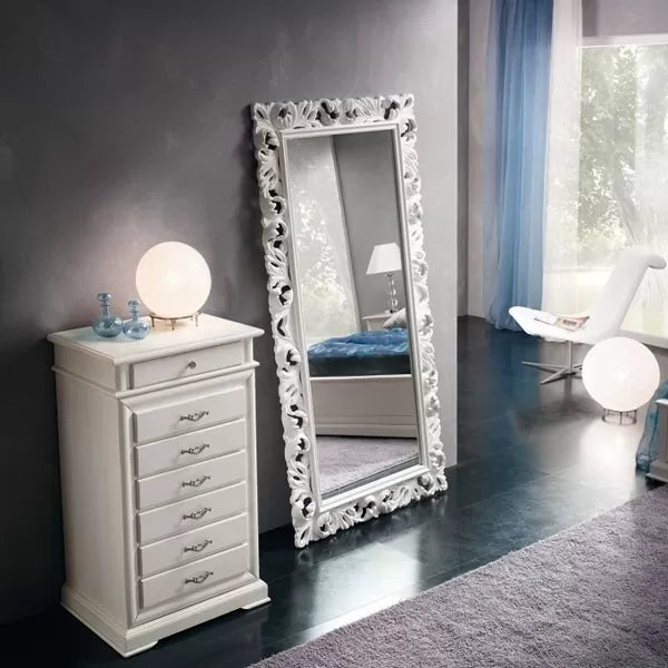 Cassettiera settimanale in legno bianco 7 cassetti 71x53x117 (3007) - Mobili 2G