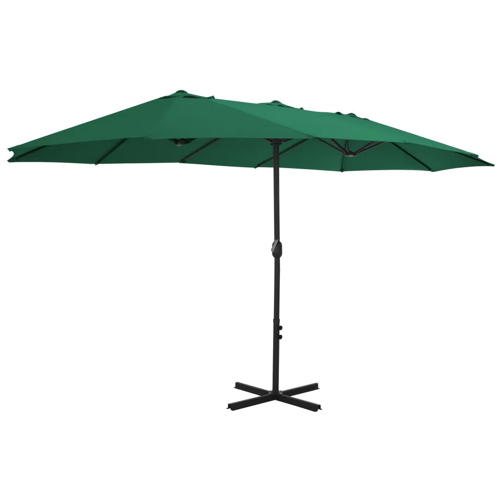 Ombrellone da Esterni con Palo in Alluminio 460x270 cm Verde 44867