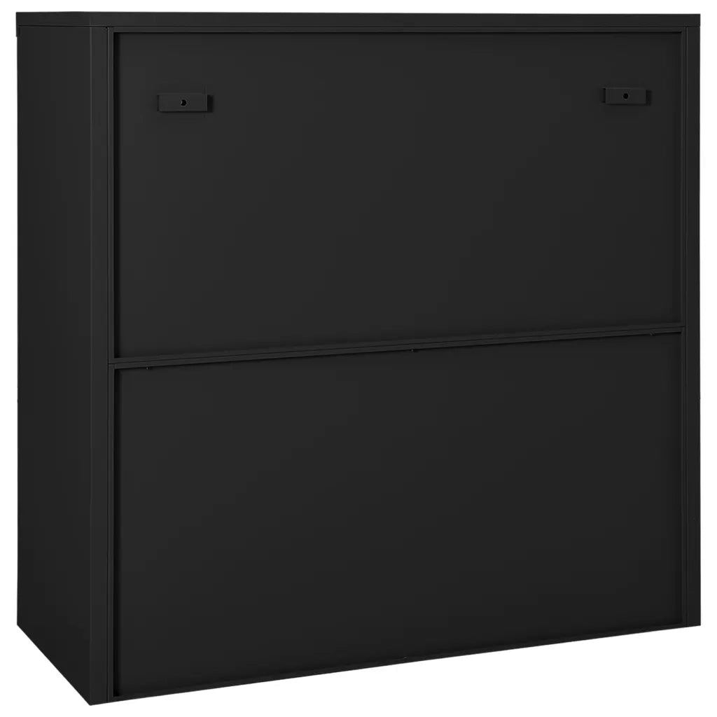 Armadio con Ante Scorrevoli Antracite 90x40x90 cm in Acciaio 335957