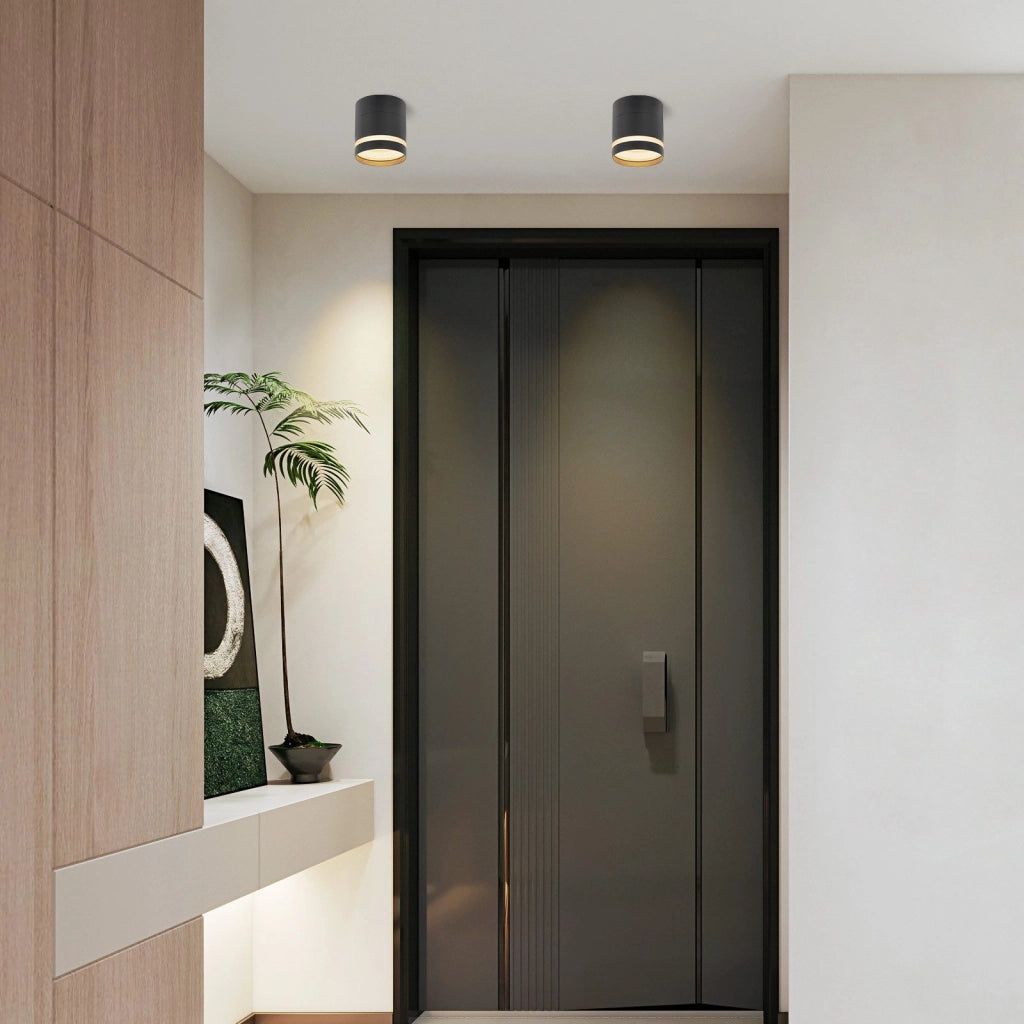 ZMH Faretto da soffitto LED neri rotondi da superficie 5W acrilico piccoli