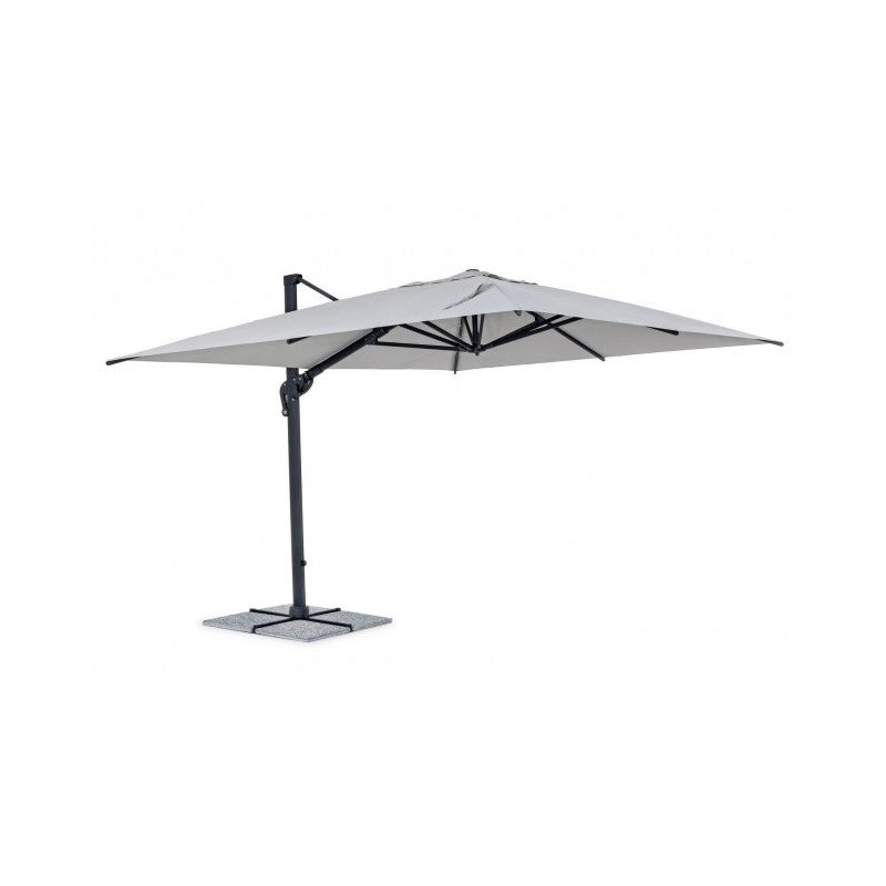 Ombrellone da giardino con braccio a 360° INES 300x400x h265 cm antracite - grigio chiaro