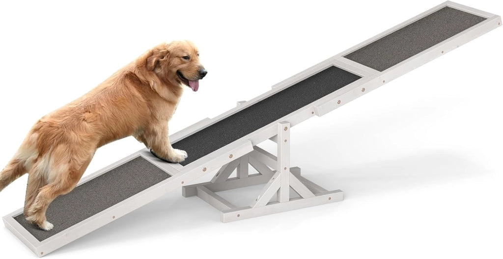 Altalena per Agility Cane, Set di Esercizi e Giochi per Cani, Giocattolo da Esterno, Attrezzatura per Allenamento dell'Equilibrio, Forniture per Animali per Percorsi a Ostacoli (Giallo)