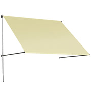Tenda da sole retrattile manuale ¨C zephmum ¨C 150x116 cm crema alluminio poliestere