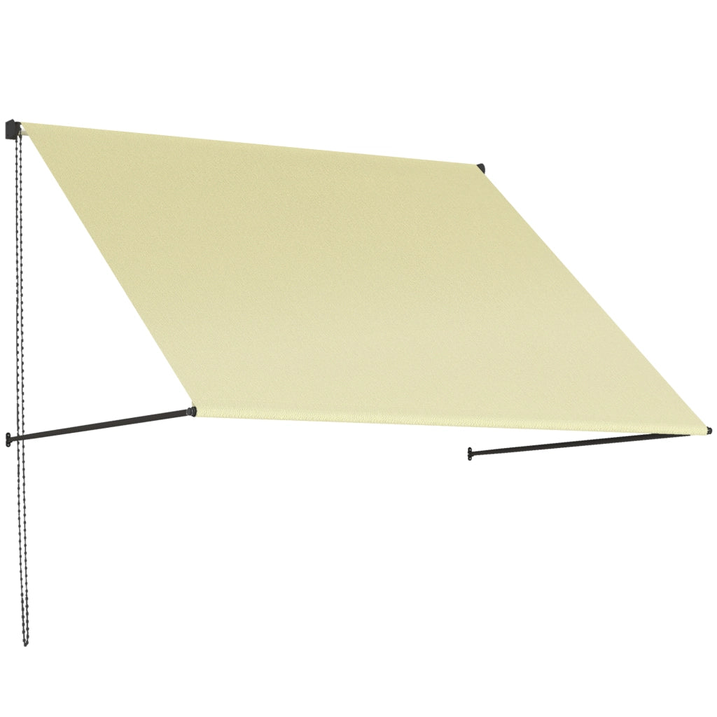 Tenda da sole retrattile manuale ¨C zephmum ¨C 150x116 cm crema alluminio poliestere