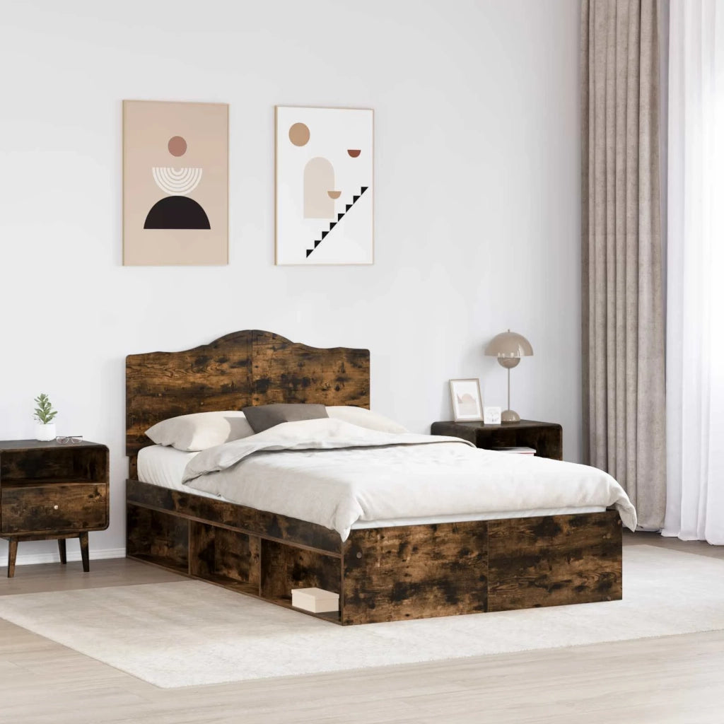 Struttura del letto Rovere fumé 120 x 200 cm Pino massello 3413330