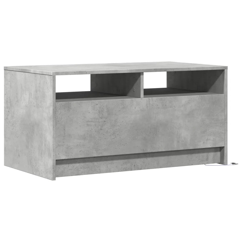 Tavolino da Salotto con Luci LED Grigio Cemento in Truciolato 851994