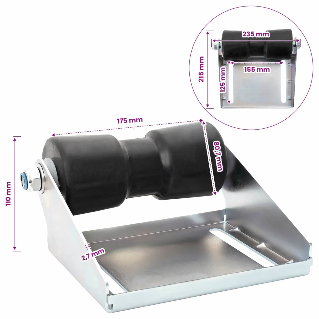 Rullo per rimorchio per barche con supporto 20,3 cm Argento 42039149