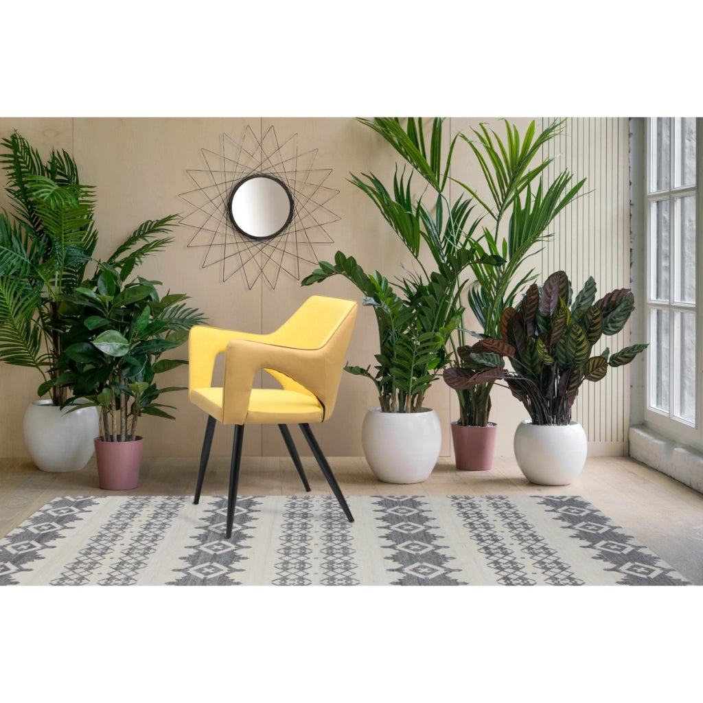 Set di 2 sedie moderne Palina in ecopelle gialla