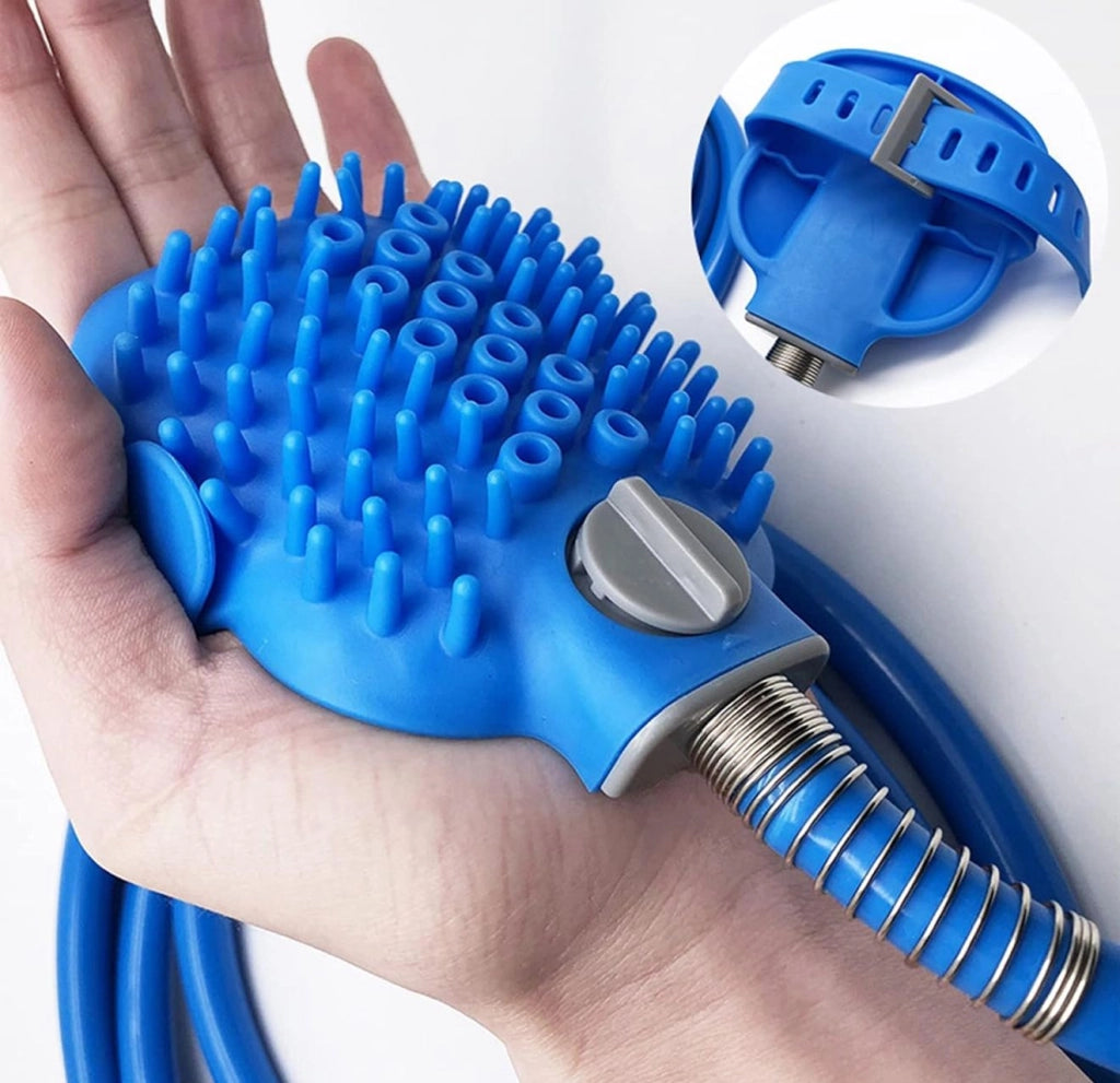 Spruzzatore Doccia 2in1 per Cani e Gatti con Spazzola Massaggiante e Tubo