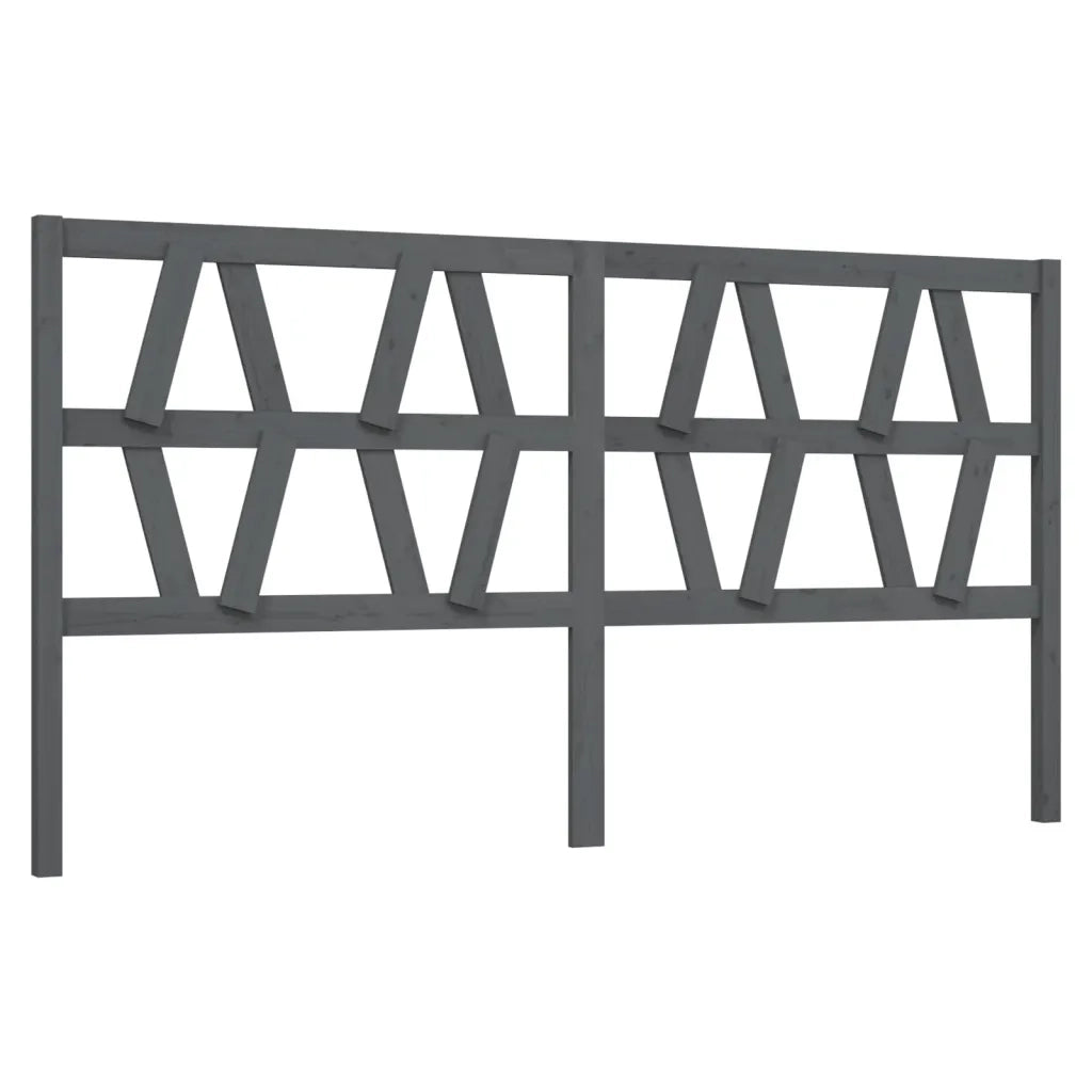 Testiera | Testata per Letto Grigia 206x4x100cm in Legno Massello di Pino