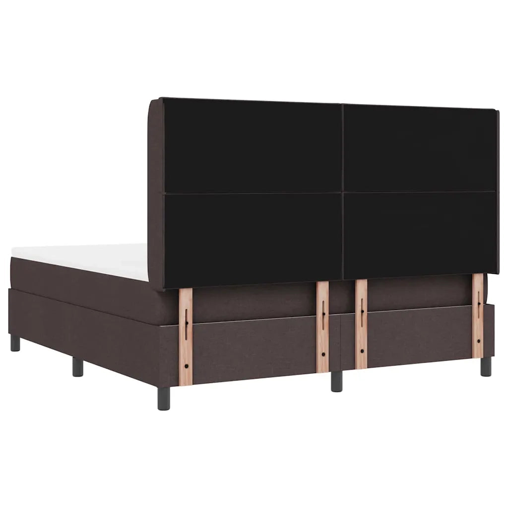 Letto a Sorgente LED Marrone Scuro 180 x 200 cm Tessuto 3343584