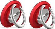 Supporto per telefono cellulare mobile da 2 pezzi - standard per vetrata metallica - rotazione 360° - anello magnetico - rosso - accessorio per smartphone - maniglia con pulsante curvo