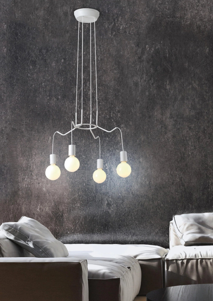 Lampadario Candellux Basso 34-71002 bianco industriale 4xE27