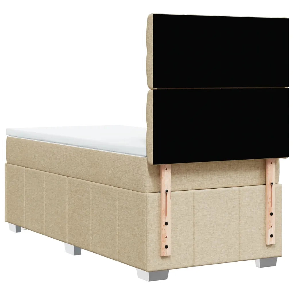 Giroletto a Molle con Materasso Crema 100x200 cm in Tessuto 3293891