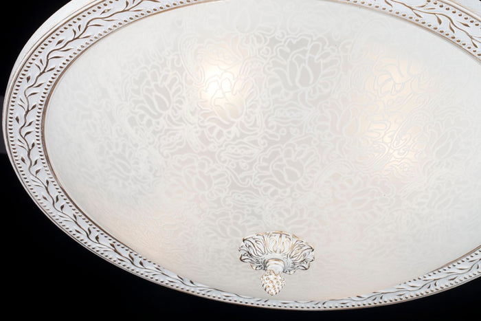 Plafoniera Ceiling & Wall in Metallo Aritos Bianco con Oro